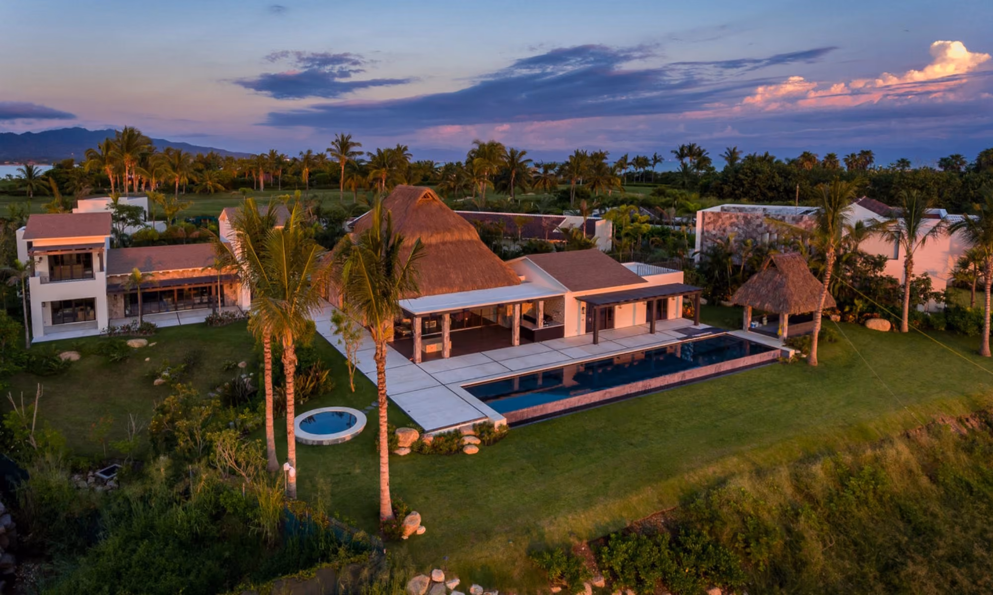 This is the Thumbnail for the Thatched-Roofed High-end Retreat in Punta Mita with Infinity Pool, Jacuzzi, Outdoor kitchen, & Games Field  item