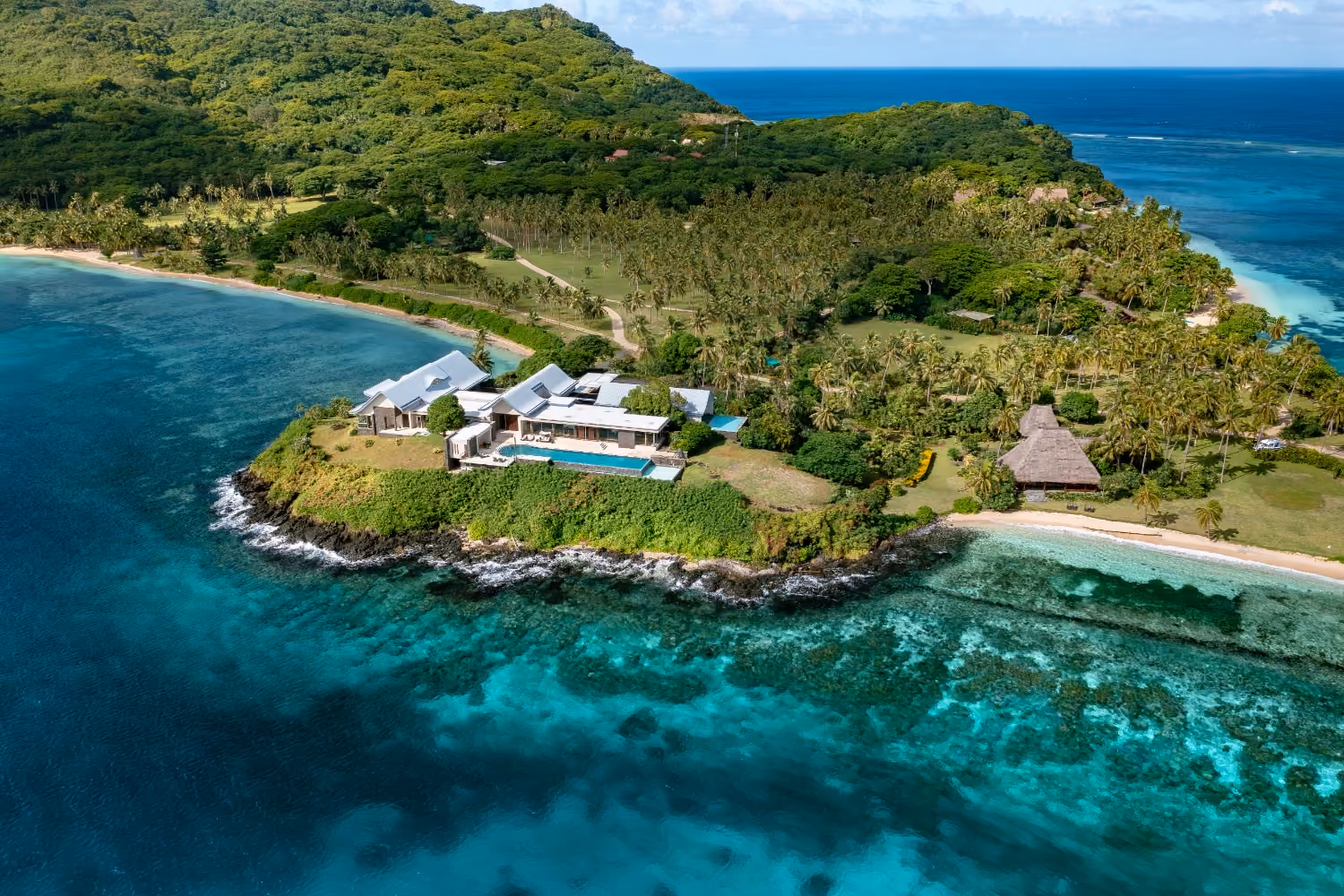 This is the Thumbnail for the Modern Hilltop Villa in Fiji With Infinity Pool, Ocean Views, and Dedicated Staff item