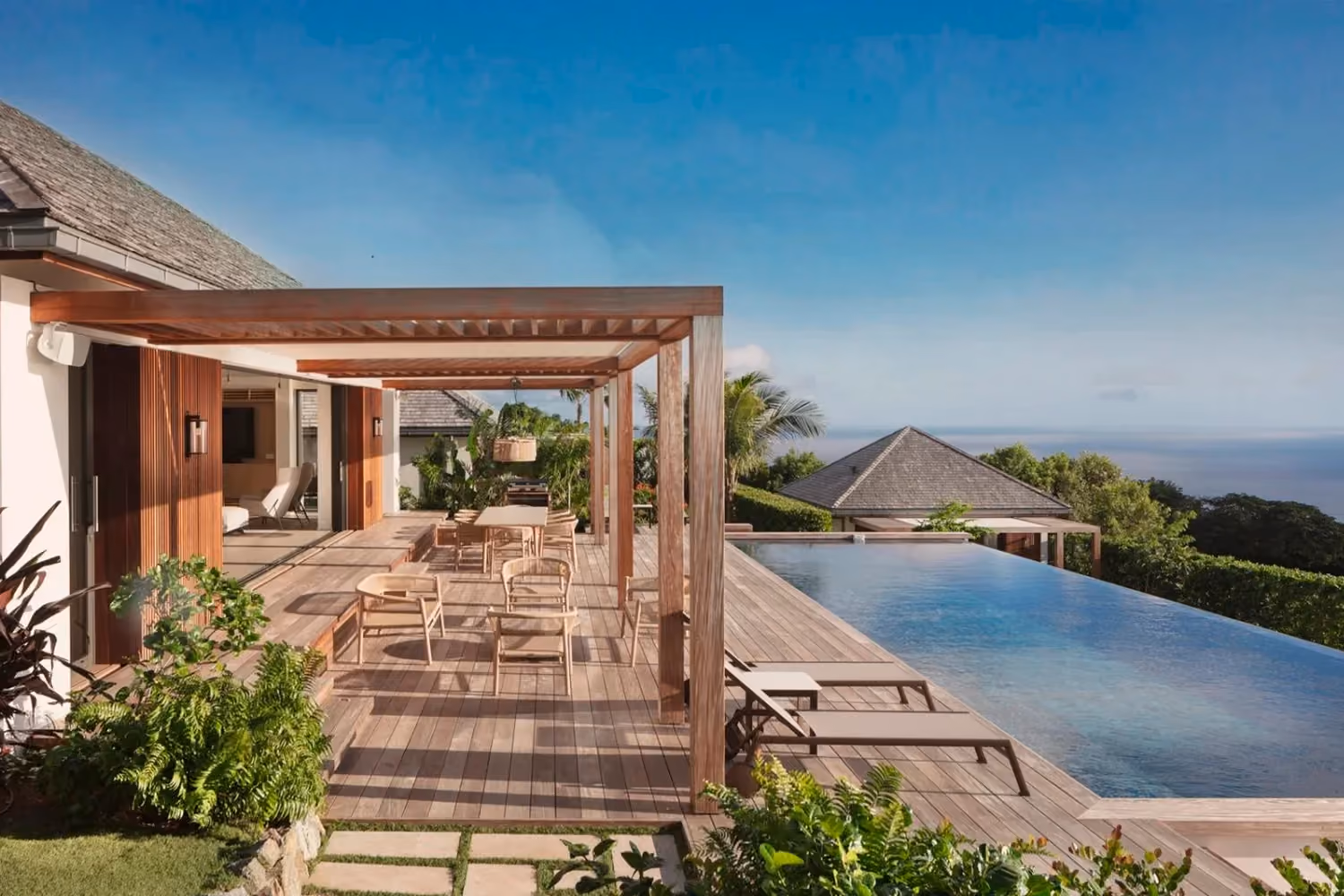 This is the Thumbnail for the Luxury Hilltop Villa in St. Barths With Heated Pool, Ocean Views, and Access to Hotel Amenities item