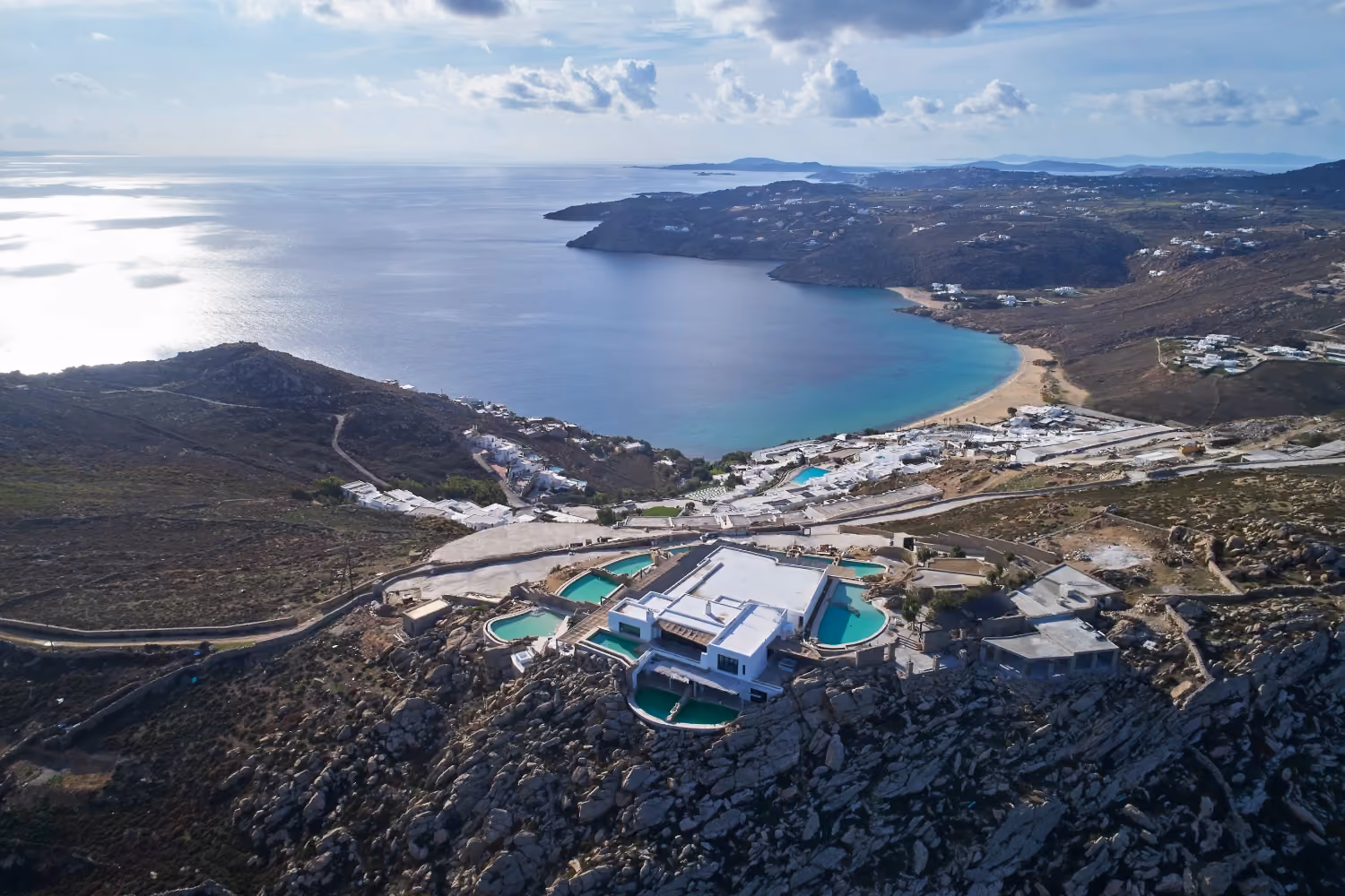 This is the Thumbnail for the Hilltop Boutique Estate in Mykonos with Pool, Full Staff, and Sea Views  item