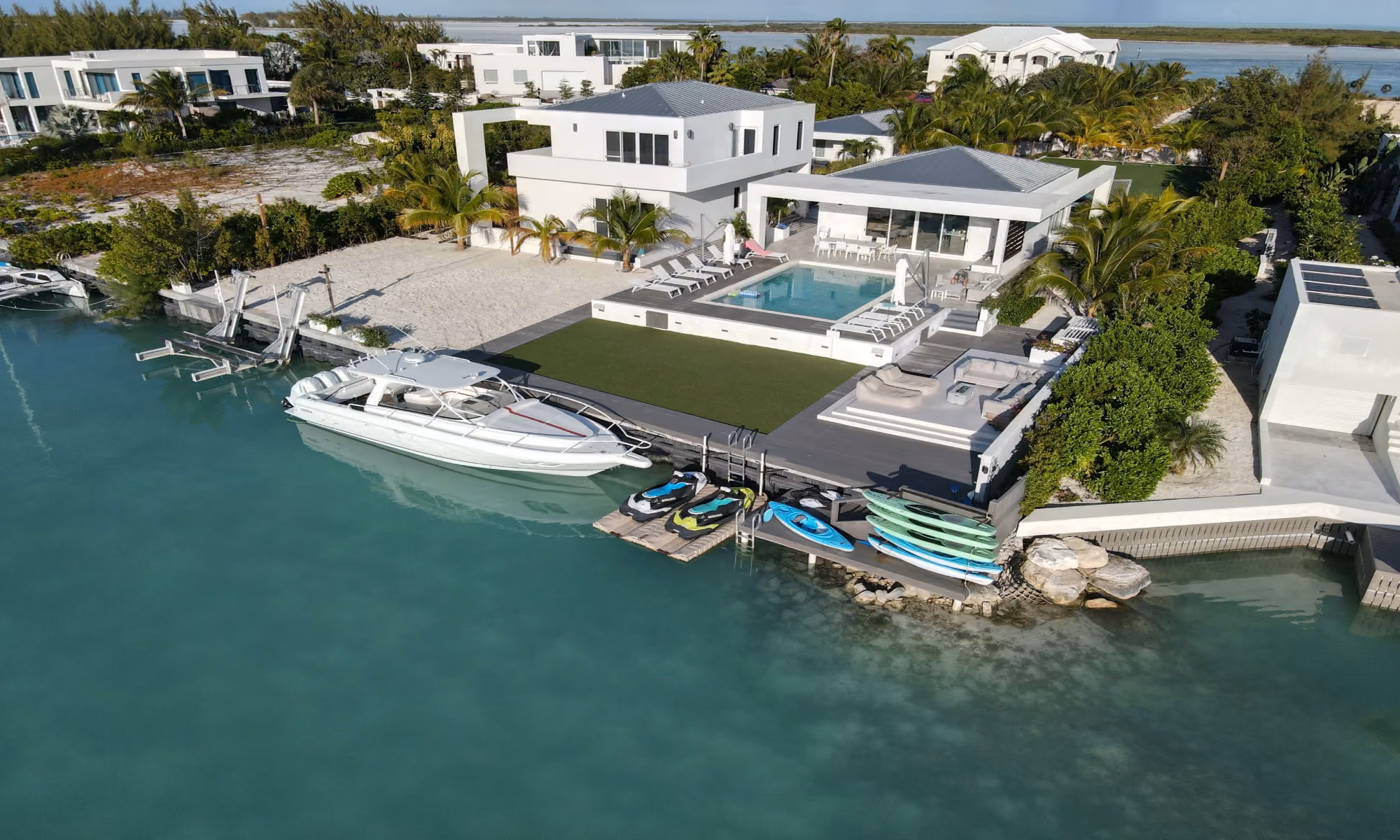 This is the Thumbnail for the Upscale Estate in Turks & Caicos with Beach Access, Private Boat Dock, and Fire Pit item