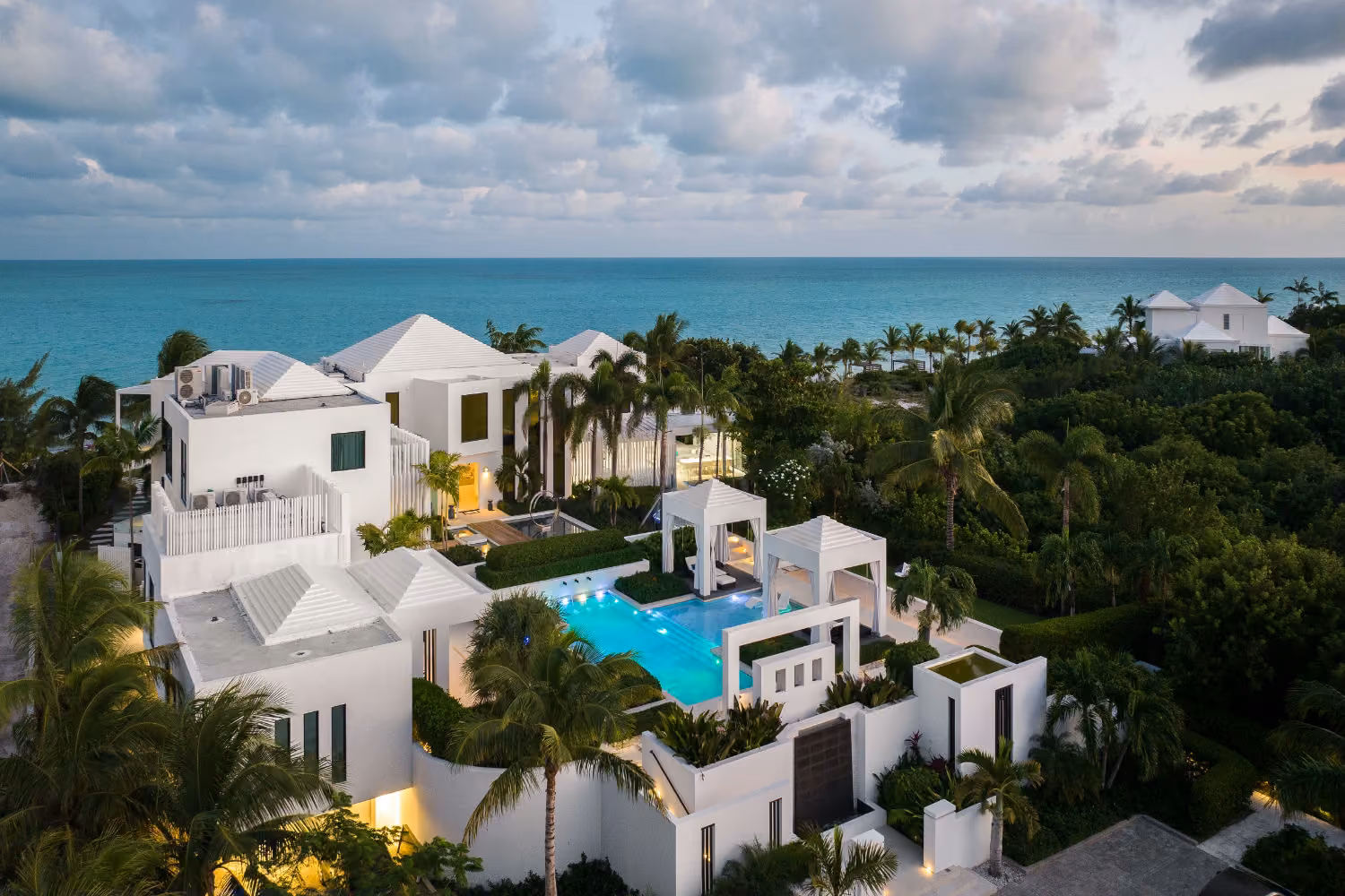 This is the Thumbnail for the Luxury Beachfront Villa in Turks and Caicos with a Heated Hot Tub, Two Pools and 4 Standalone Bungalows item