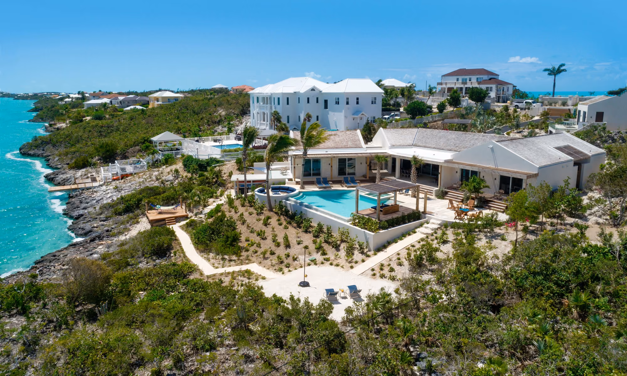 This is the Thumbnail for the Modern Oceanfront Turks & Caicos Estate Villa in Beautiful Chalk Sound item