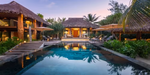 This is the Thumbnail for the Beachfront Villa With Pool & Direct Beach Access in Luxury Private Island Resort in French Polynesia  item