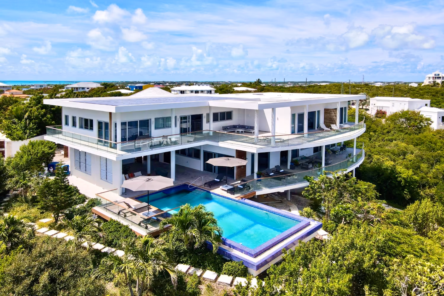This is the Thumbnail for the Palatial Hilltop Villa in Turks & Caicos with Pool, Beach Access and BBQ item
