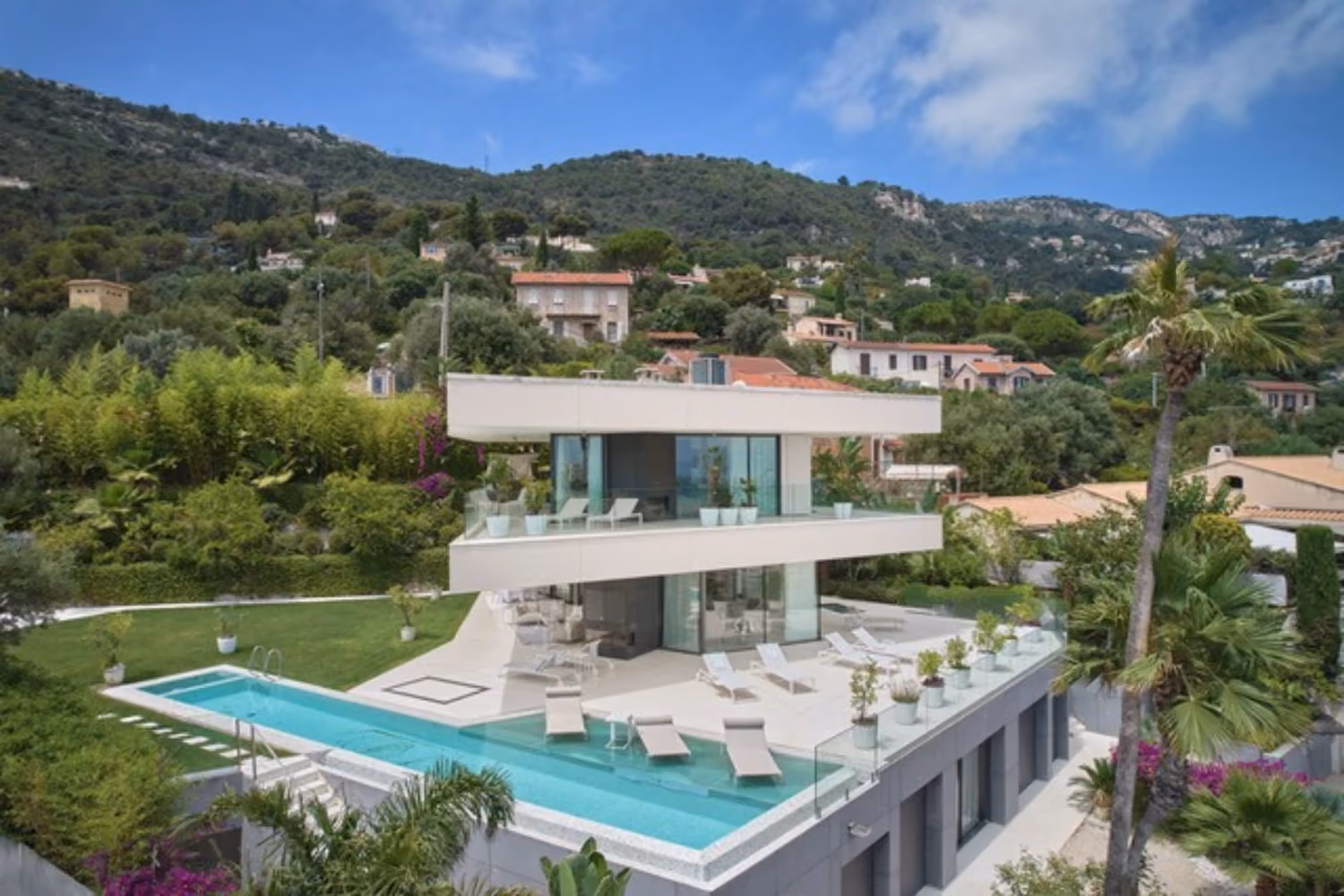 This is the Thumbnail for the Modern Hilltop Villa Above Monaco With Infinity Pool, Yoga Room, and Sea Views item