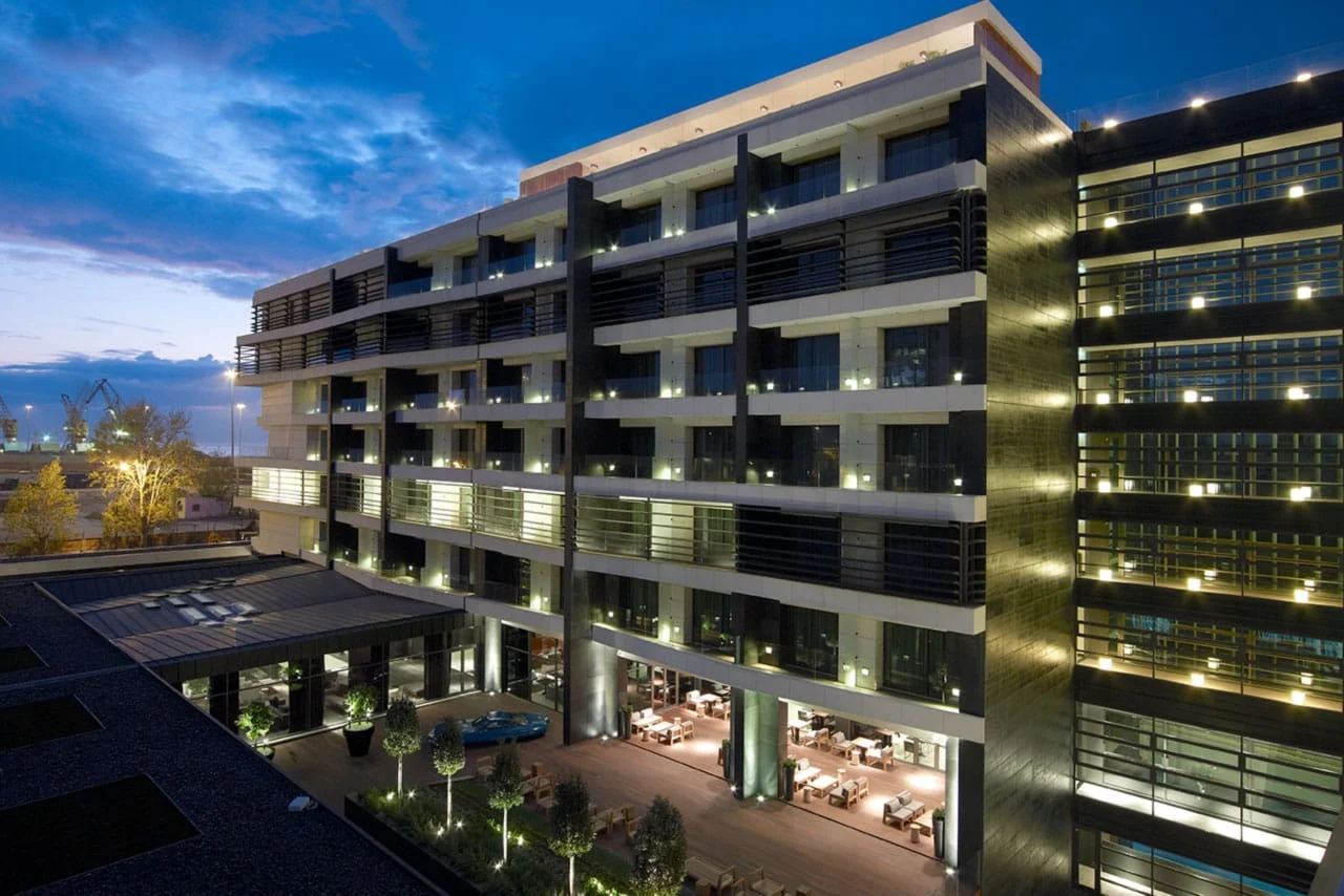 This is the Thumbnail for the *a* QUICK TOUR *of* *the* ULTRA-STYLISH MET HOTEL *in* THESSALONIKI, GREECE item