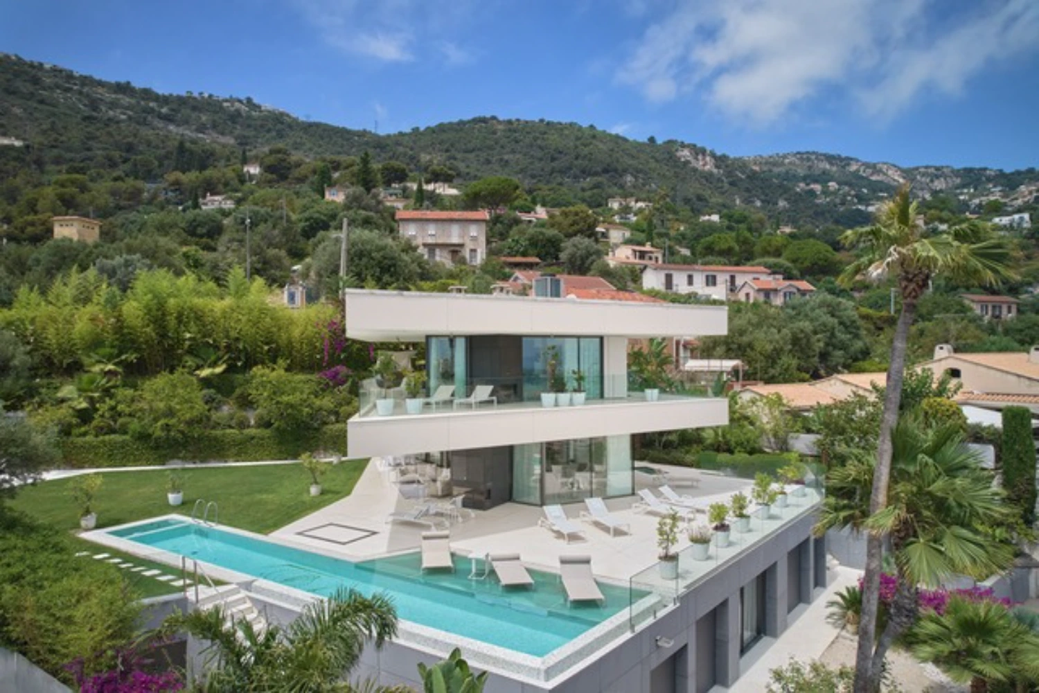This is the Thumbnail for the Modern Hilltop Villa Above Monaco With Infinity Pool, Yoga Room, and Sea Views item
