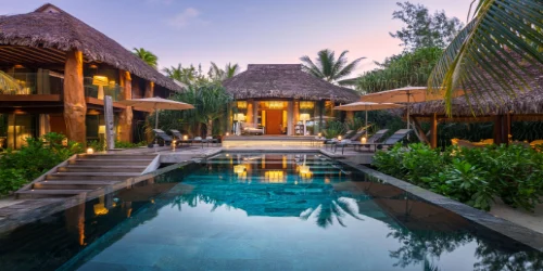 This is the Thumbnail for the Beachfront Villa With Pool & Direct Beach Access in Luxury Private Island Resort in French Polynesia  item