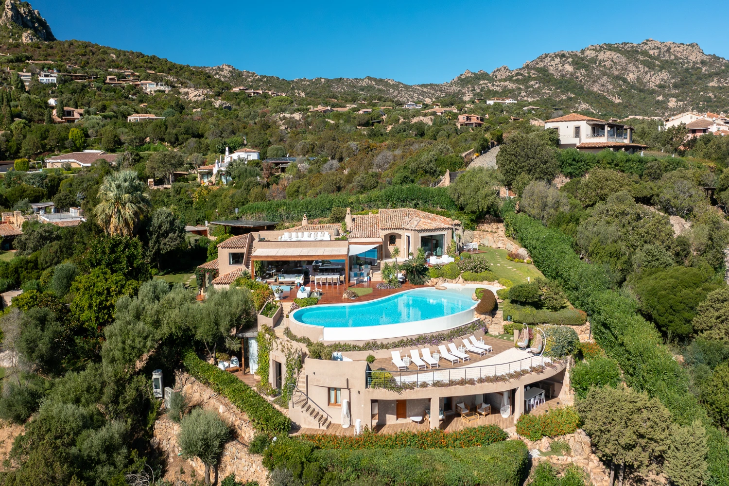 This is the Thumbnail for the Luxury Hilltop Villa in Sardinia With Heated Pool, Gym, and Sauna item