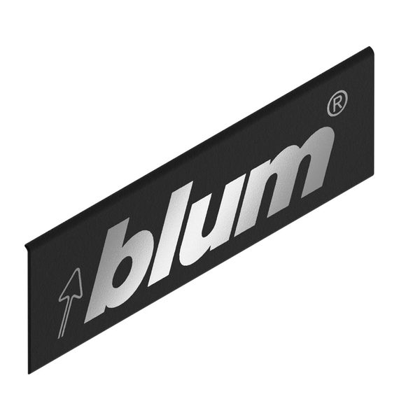 LEGRABOX заглушка cнаружи симметричная с надписью blum, КАРБОН черный матовый