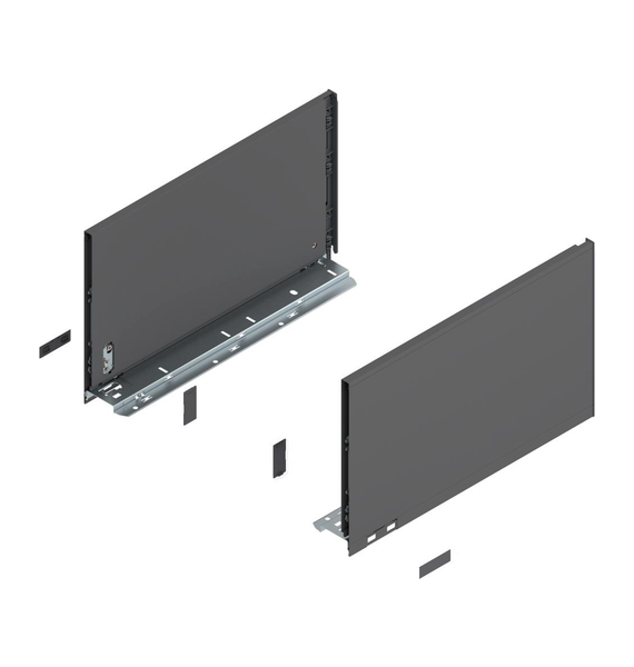 LEGRABOX pure царга, высота F (241,0 мм), НД=400 мм, левая и правая, серый ОРИОН, серый ОРИОН