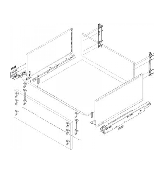 Царга LEGRABOX F 241х500 мм L+R Терра черный