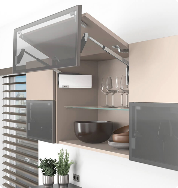AVENTOS HF top узкая алюминиевая рамка ВНИЗУ 25/35 белый