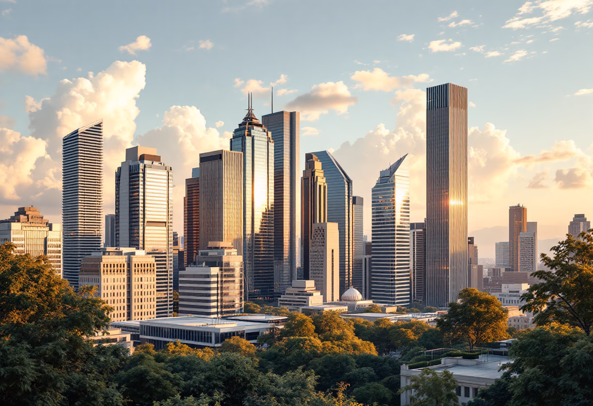 [background image] image of skyline with properties