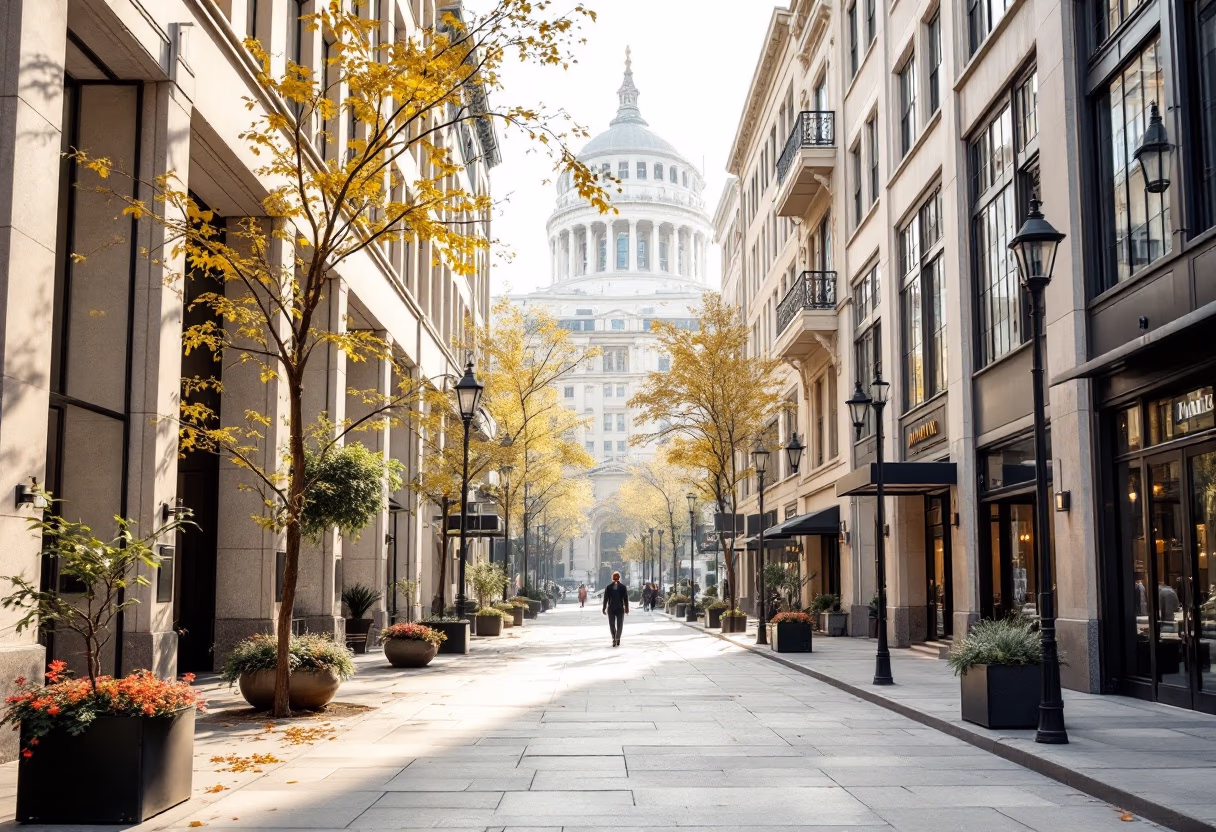 [background image] of downtown area (for a roofing contractor)