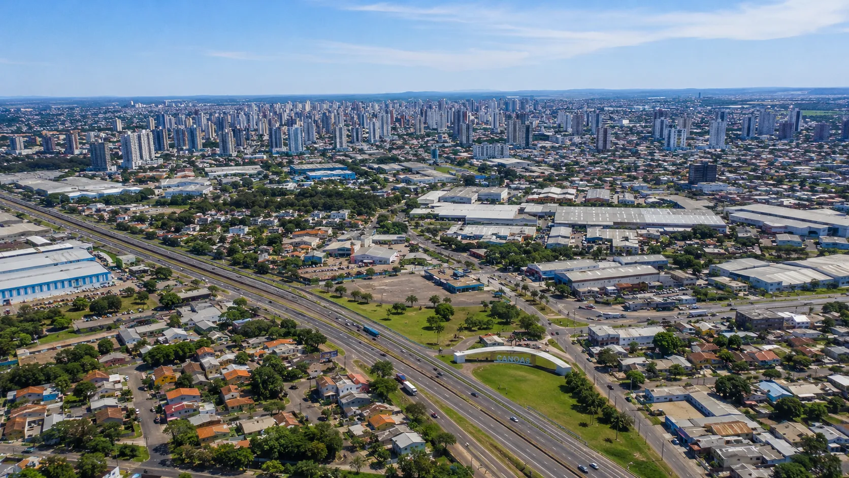 Vista da cidade de Canoas, RS