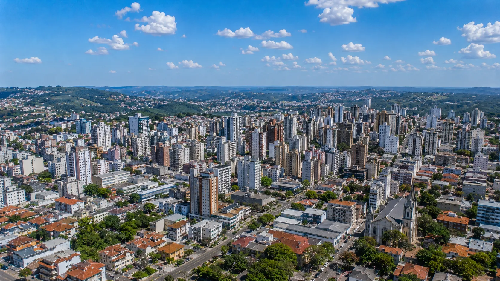 Vista de Bento Gonçalves, RS — Vale dos Vinhedos, capital brasileira da uva e do vinho