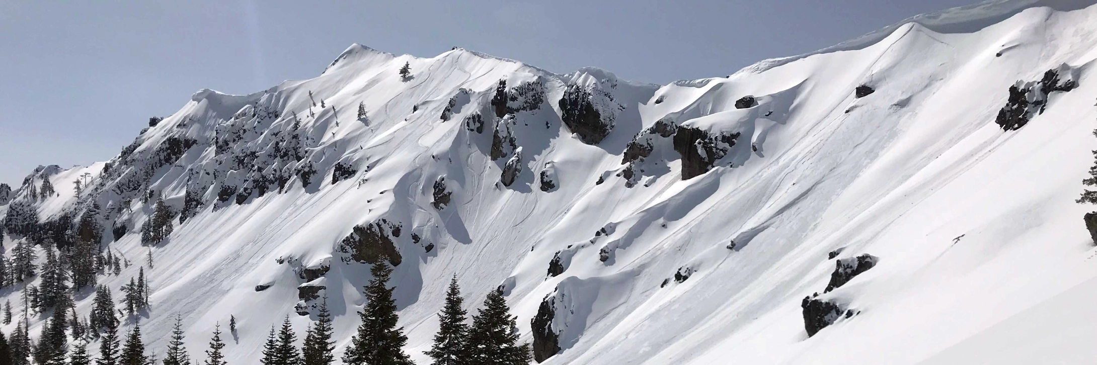 Snow covered mountain ridge