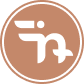 Circular logo with stylized lowercase letters 't' and 'n' connected inside a double-lined circle with a dot above the 't'.