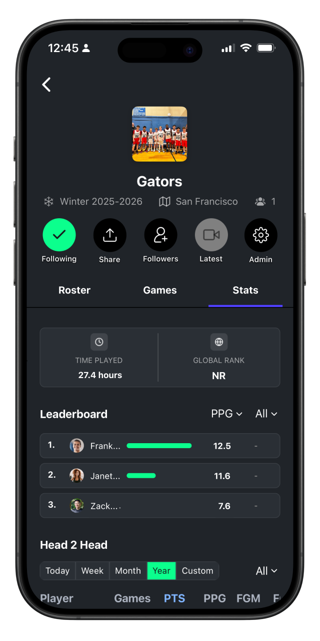 Mobile screen showing Hooper Group profile 