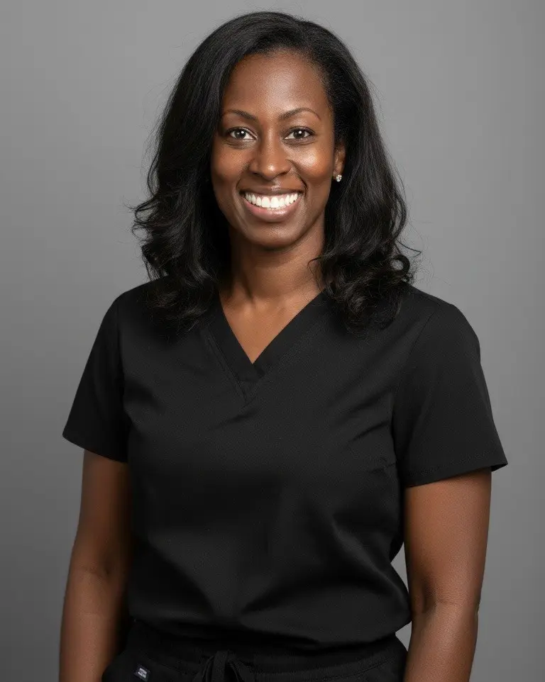 black female dentist smiling