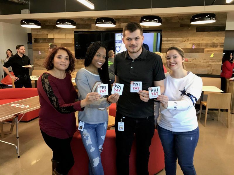 Amanda Mary M. Brown with members of her TGI Fridays social media team