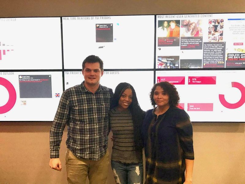 Amanda Mary M. Brown and team in the TGI Fridays social command center