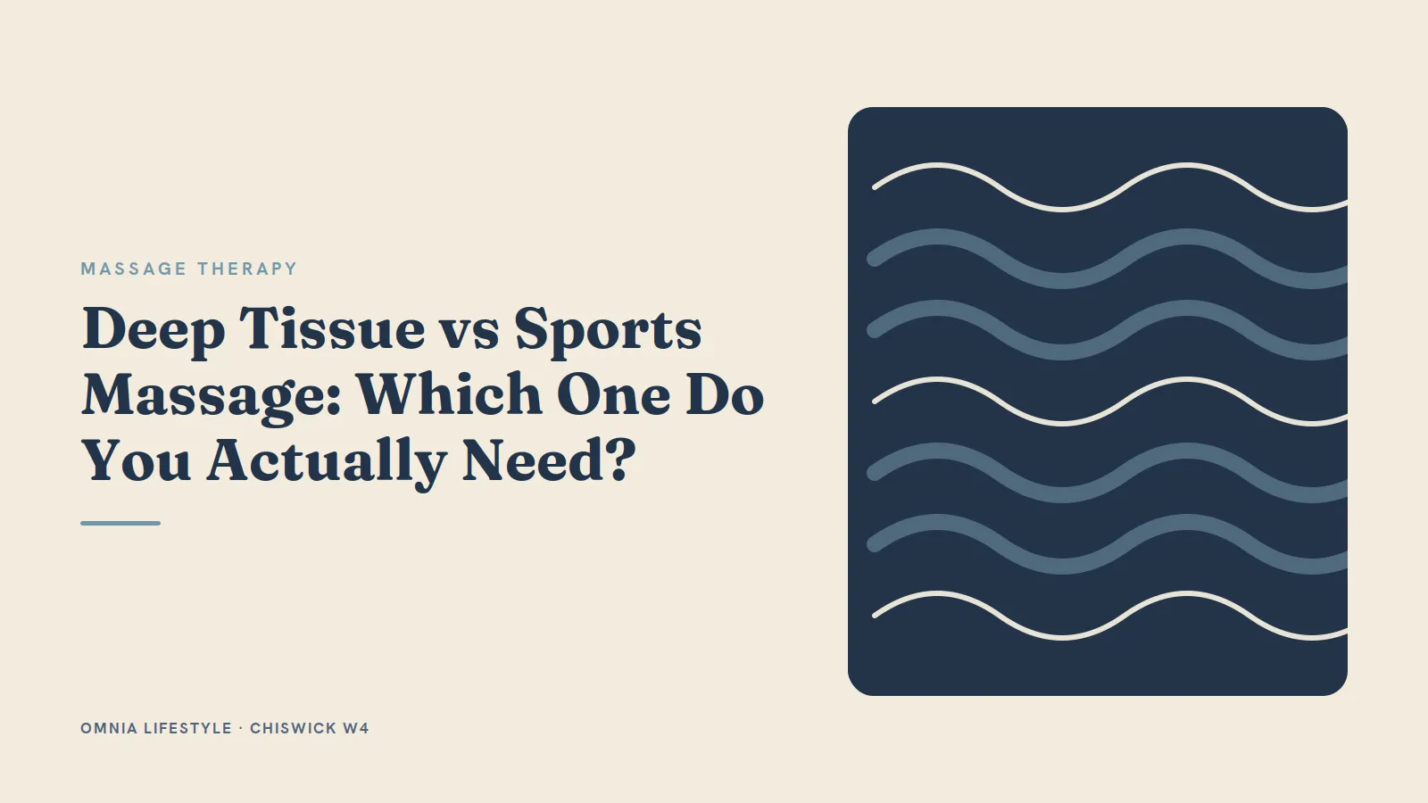 Deep Tissue vs Sports Massage: Which One Do You Actually Need?