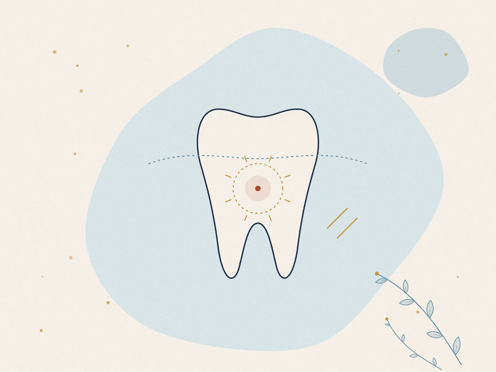 Illustration of post dental surgery pain, treated at Omnia Lifestyle clinic in Chiswick, West London