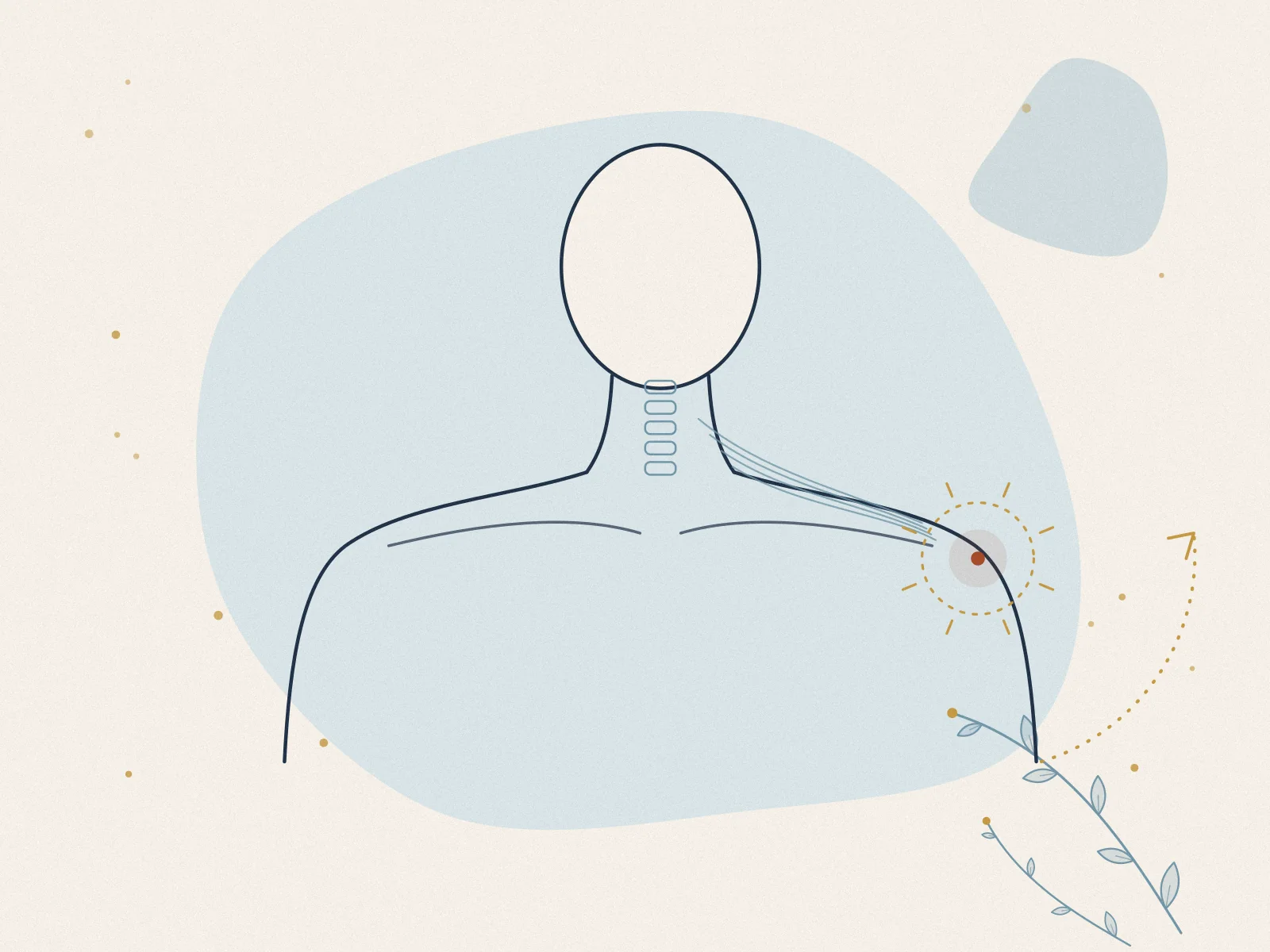Illustration of frozen shoulder, treated at Omnia Lifestyle clinic in Chiswick, West London