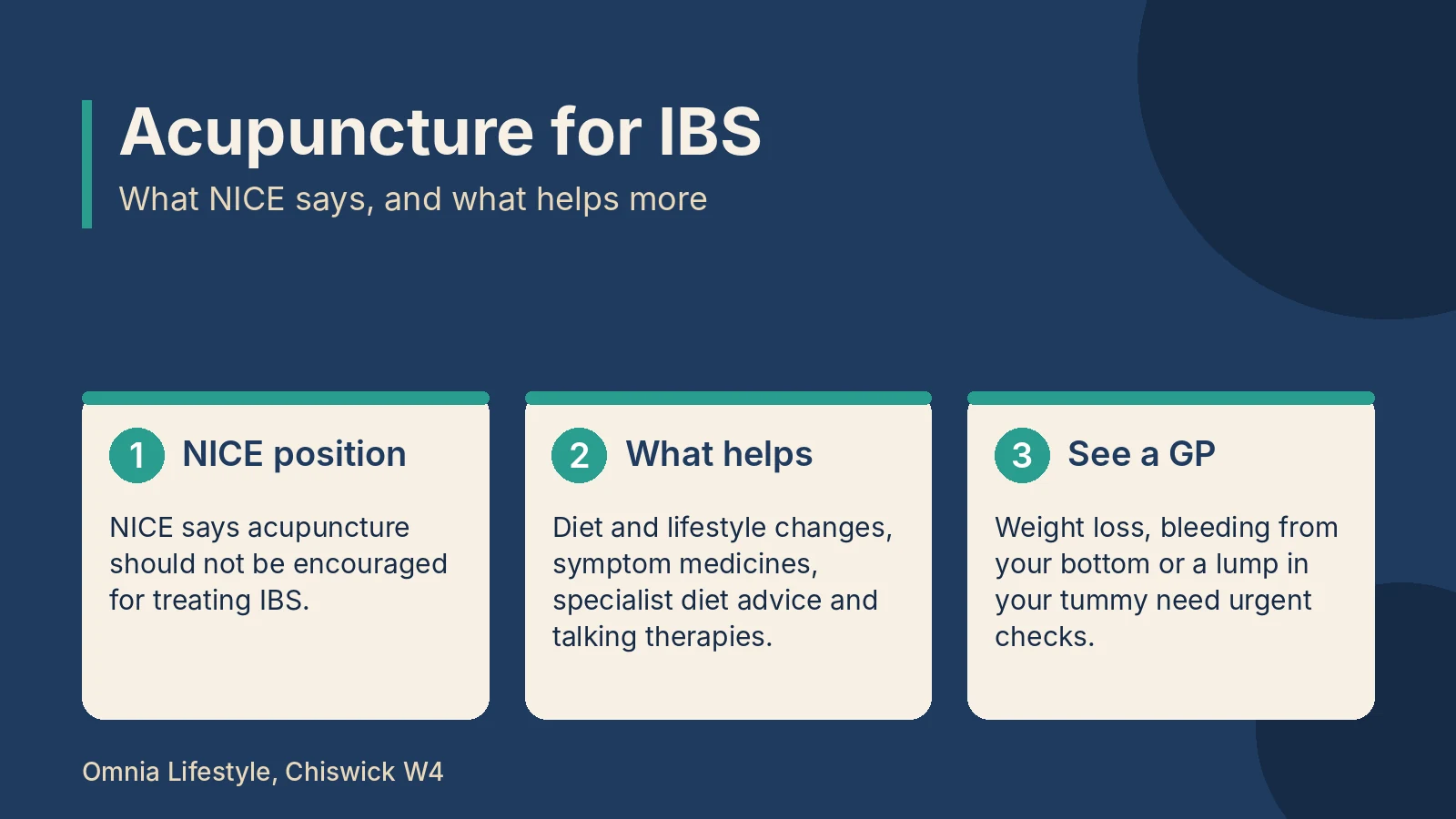 Acupuncture for IBS: what NICE says and what helps