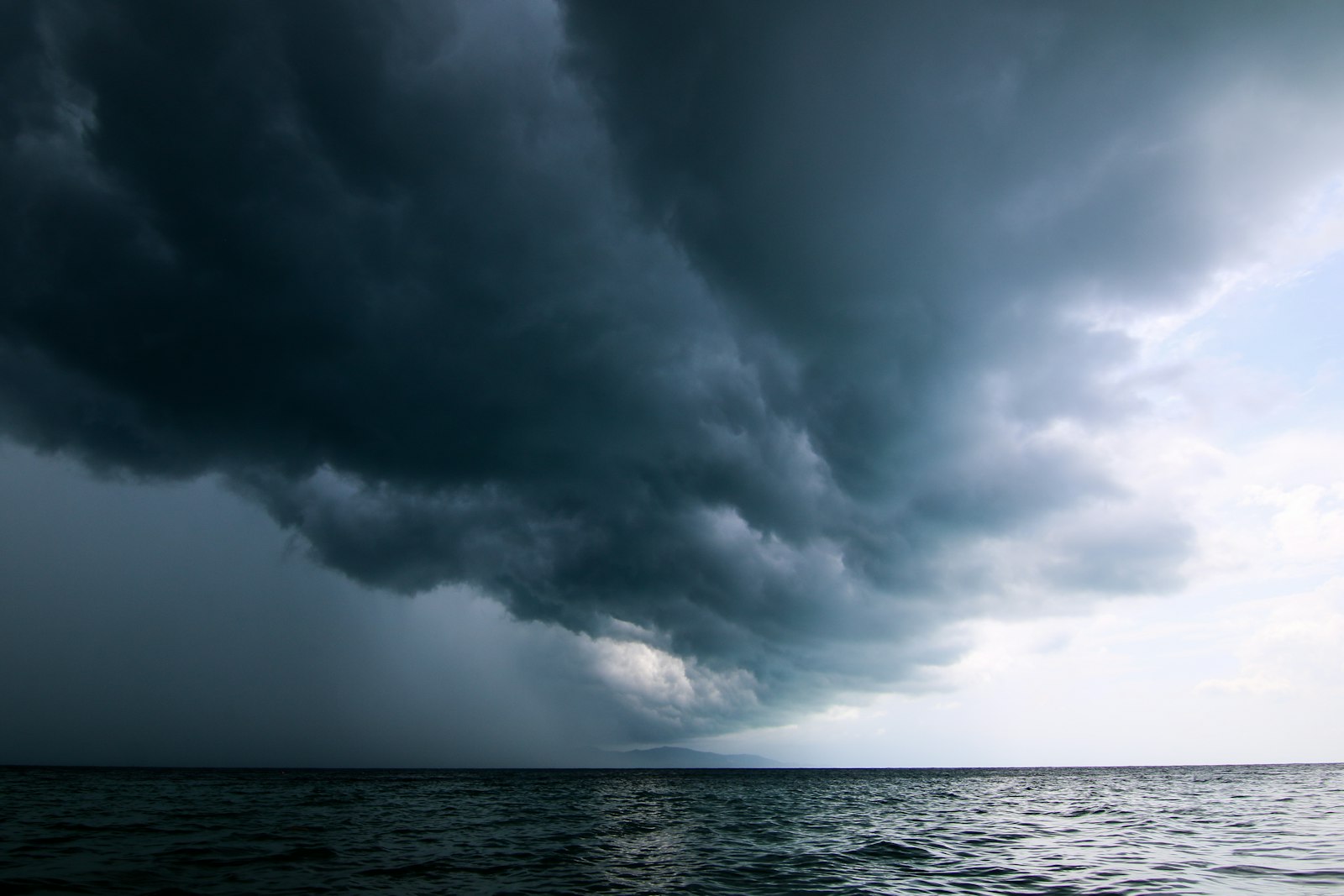 Large storm moving over open water