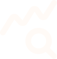 Icon of a magnifying glass over a line graph with sharp upward trend points.