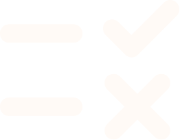 Graphic of two horizontal lines with a checkmark beside the top line and an X beside the bottom line.