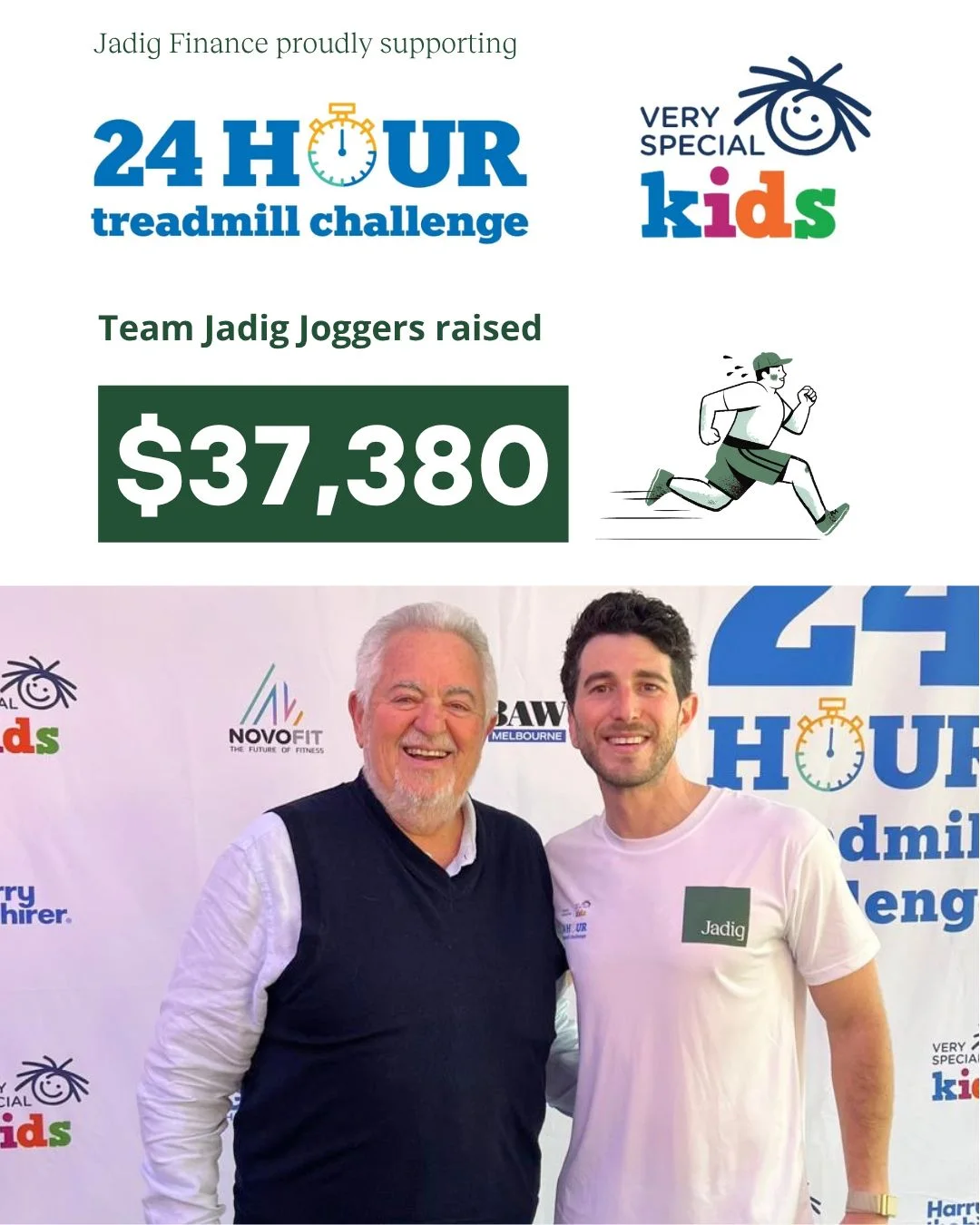 Team Jadig Joggers raised $37,380 in the 24 Hour Treadmill Challenge for Very Special Kids