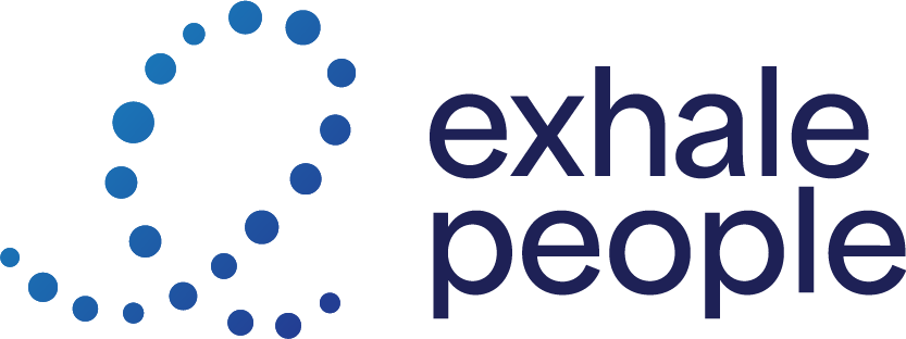 Blue Exhale People logo. 