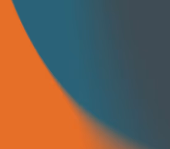 Abstract gradient background with curved shapes in orange and teal.