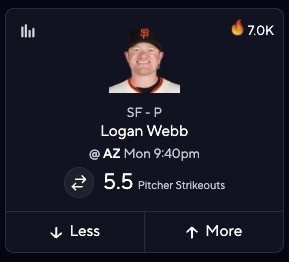 MLB Pitcher Strikeout Picks Today - Logan Webb