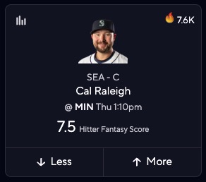Thursday MLB DFS Picks - Cal Raleigh