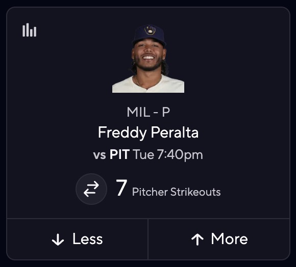 Freddy Peralta Strikeouts - Tuesday, June 24