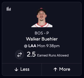 MLB DFS Projections - Walker Buehler