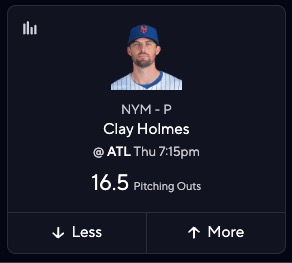 Clay Holmes Projections vs. Braves