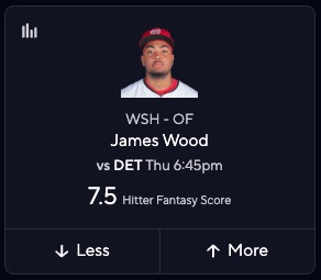 MLB DFS Picks Today - James Wood