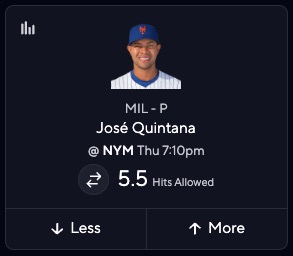 MLB DFS Picks Today - Jose Quintana