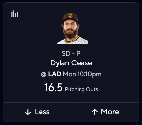 Dylan Cease outs - PrizePicks MLB Cheat Sheet