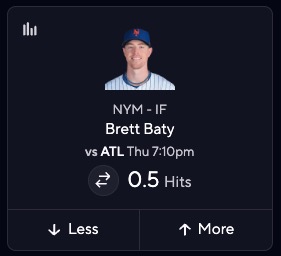 Braves vs. Mets Picks Today - Brett Baty Hits