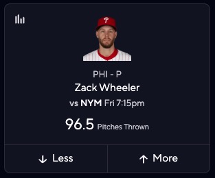 Zack Wheeler Projections vs. Mets