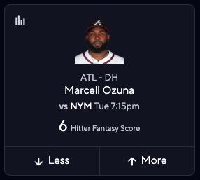 Marcel Ozuna fantasy score projection
