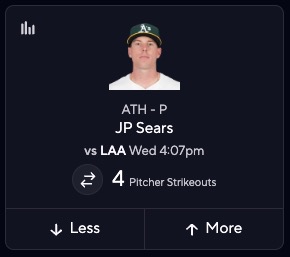 PrizePicks MLB Picks - JP Sears